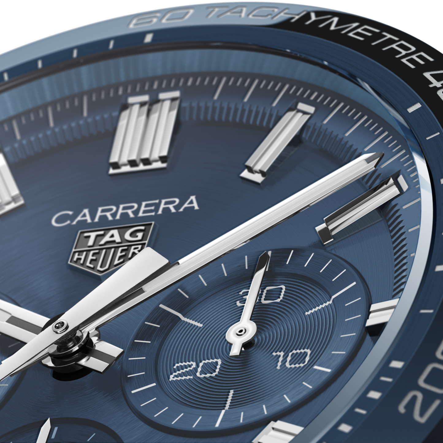 Unworn TAG Heuer Carrera Chronograph, Stainless Steel and Ceramic, 44mm, Ref# CBN2A1A.BA0643, Dial