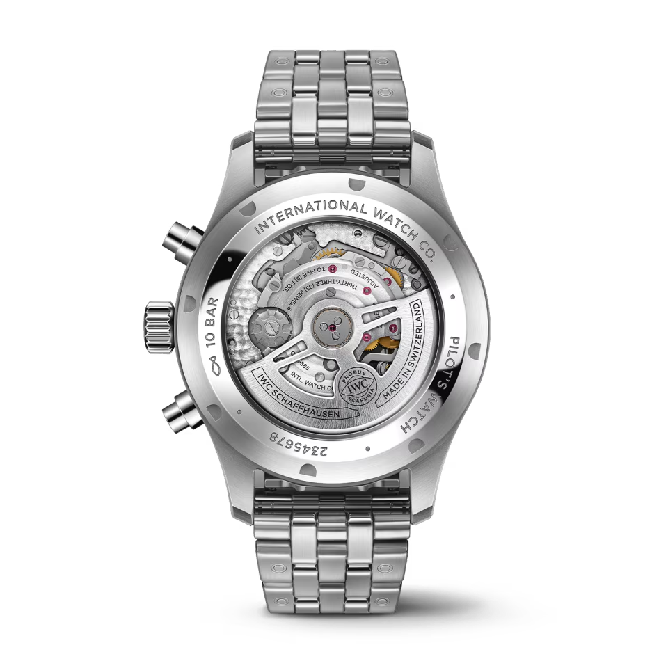 Unworn IWC Pilot’s Watch Chronograph, Stainless Steel, 43 mm, Ref# IW378004, Back