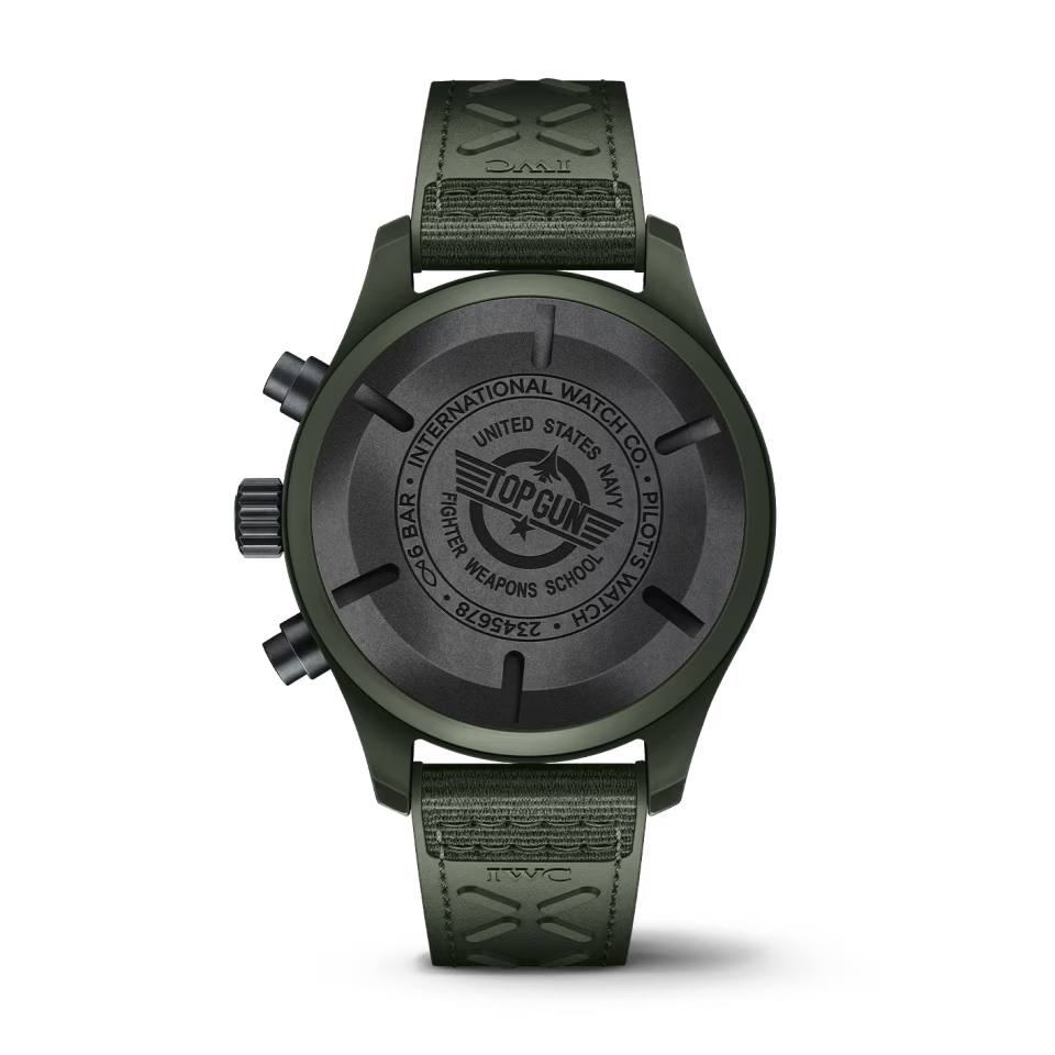 Unworn IWC Pilot’s Watch Chronograph TOP GUN Edition “Woodland”, Ceramic, Black DLC Titanium, 44,5mm, Ref# IW389106, Back