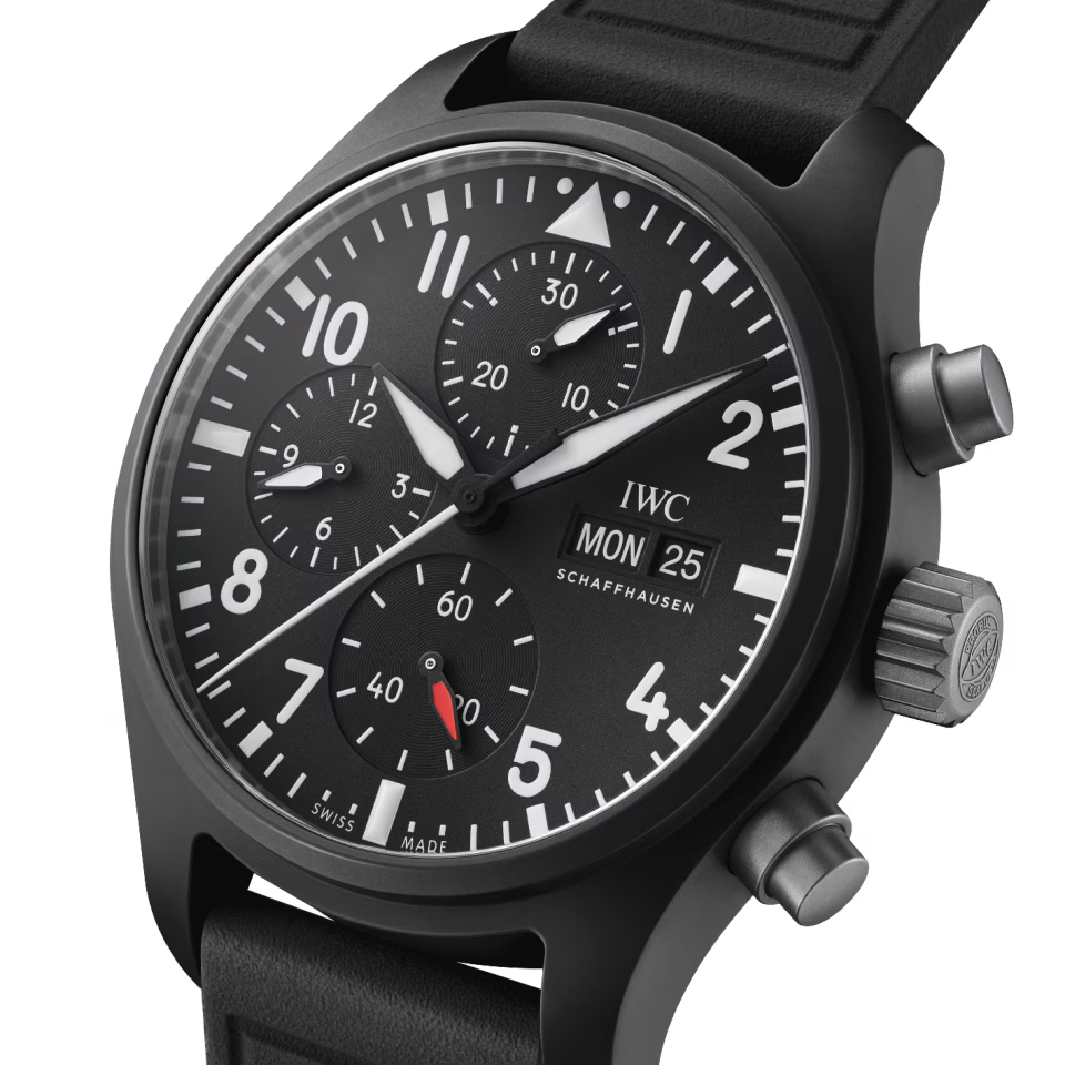 Unworn IWC Pilot’s Watch Chronograph TOP GUN 41, Ceramic, Titanium, 41mm, Ref# IW389401, Dial