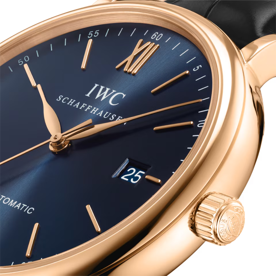 Unworn IWC Portofino Automatic, 18k Rose Gold, 40mm, Ref# IW356522, Crown