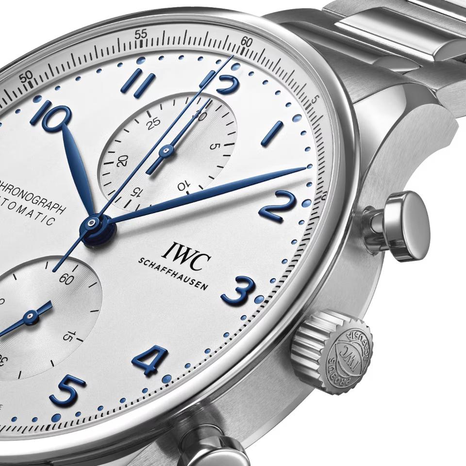 Unworn IWC Portugieser Automatic Chronograph, Stainless steel, 41 mm, Ref# IW371617, Clasp