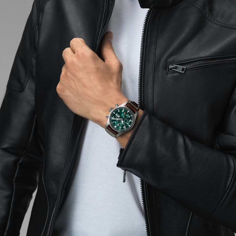 Unworn IWC Pilot's Watch Chronograph 41, Stainless Steel, 41mm, Ref# IW388103, Watch on men hand