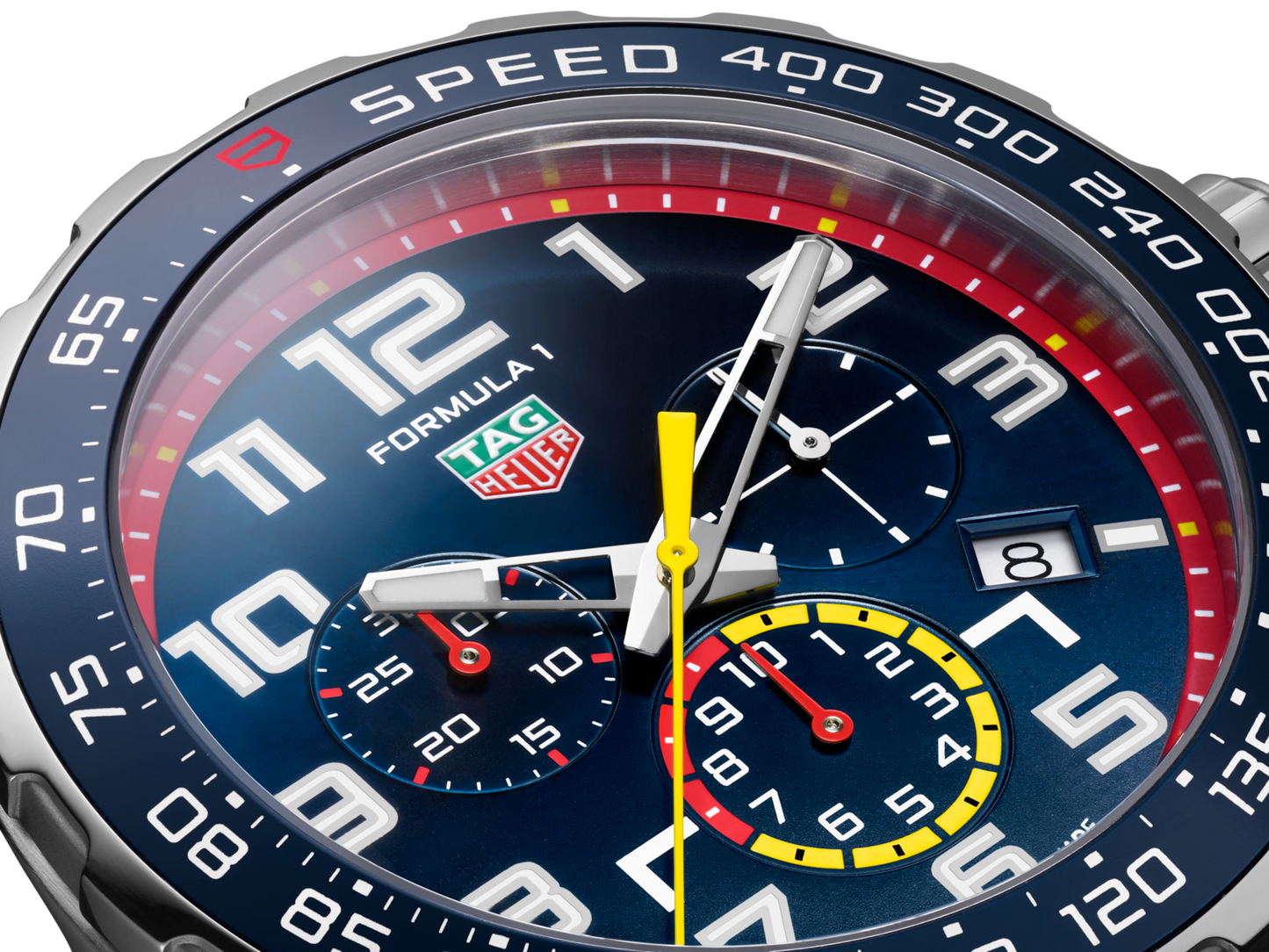 Unworn TAG Heuer Formula 1 Chronograph x Red Bull Racing Special Edition, Stainless Steel, 43mm, Ref# CAZ101AL.BA0842, Dial