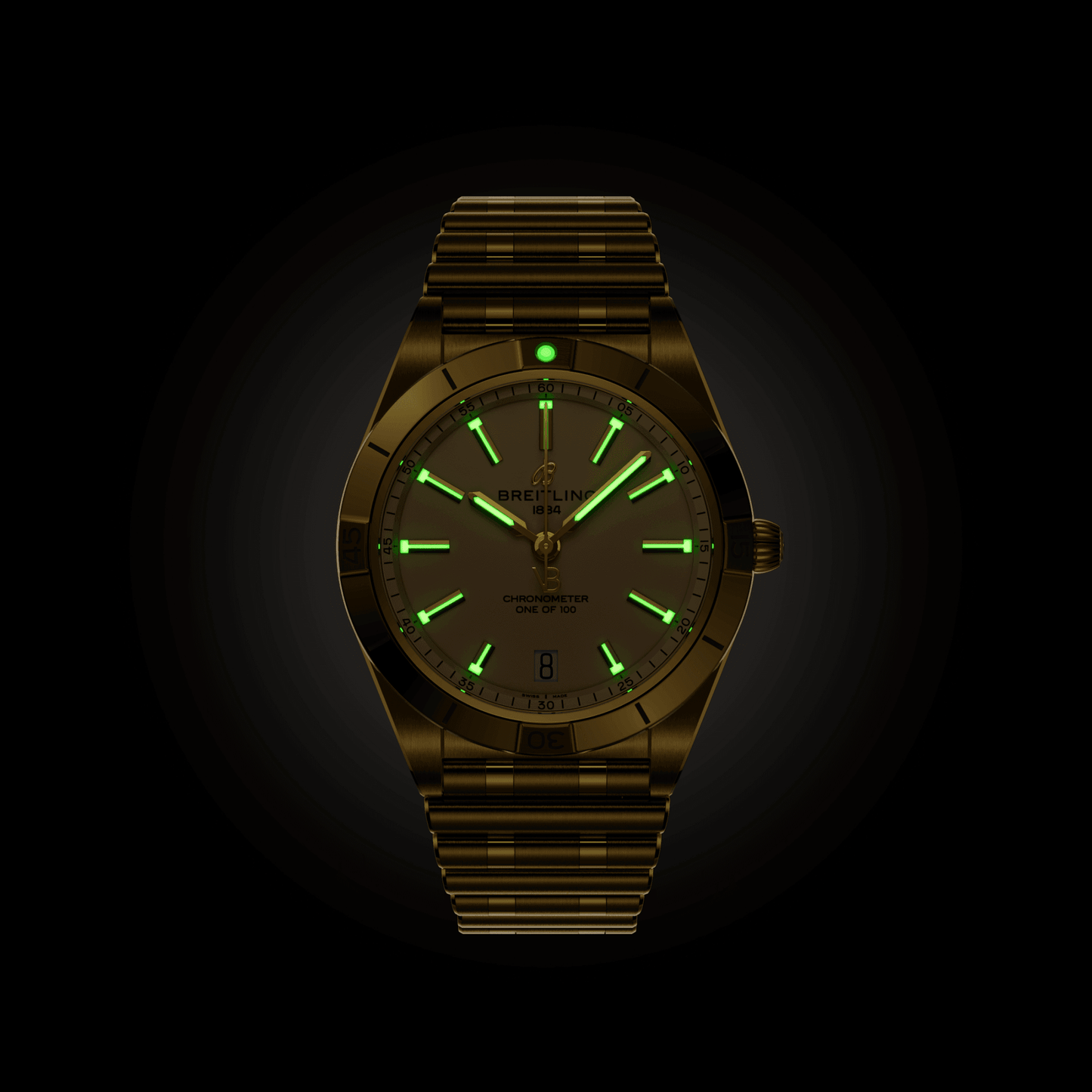 Breitling Chronomat Automatic 36 Victoria Beckham, 18k Yellow Gold, Ref# K103801A1A1K1, Unworn 2024, Luminous