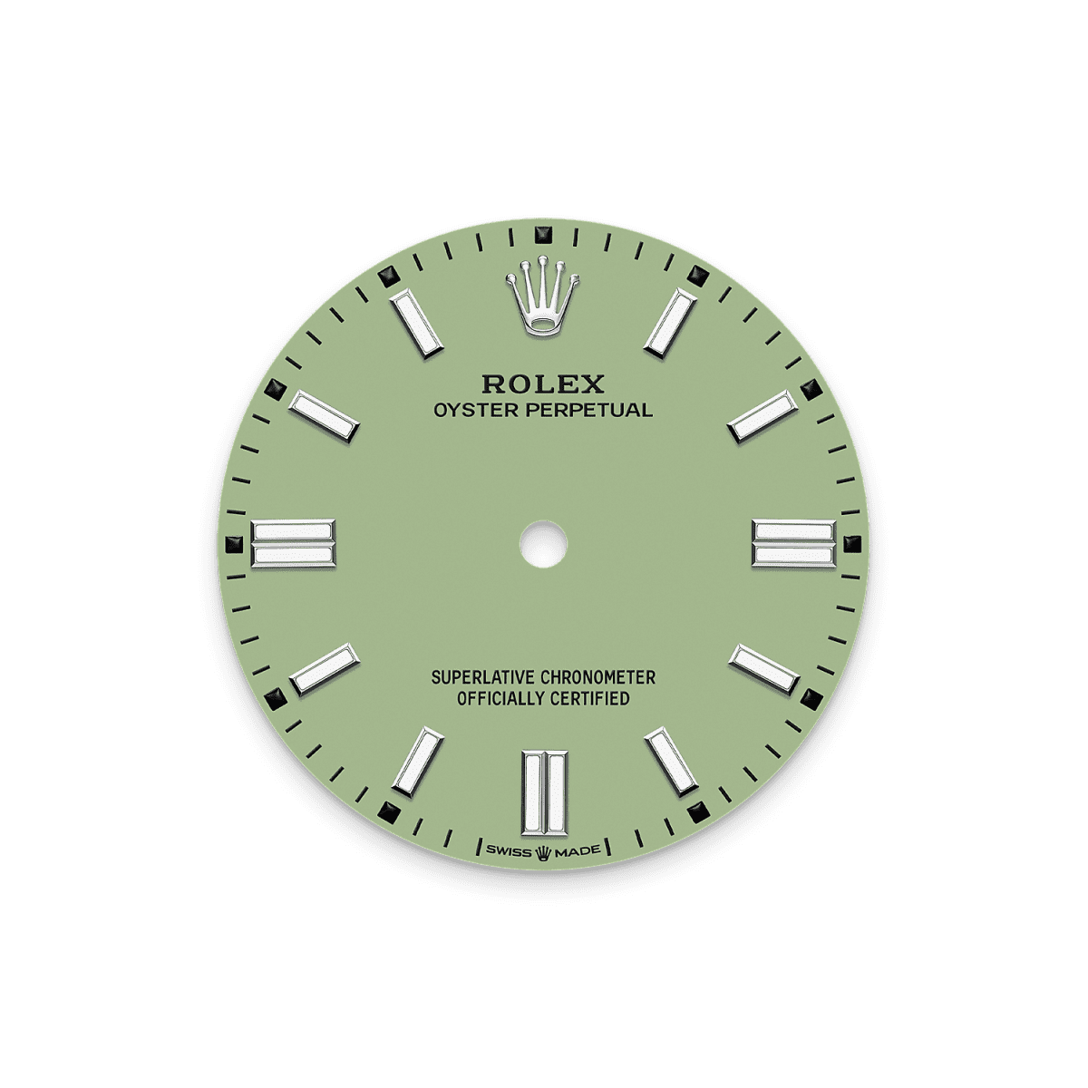 Unworn 2025, Rolex Oyster Perpetual, Oystersteel 41mm, Pistachio-green dial, Domed Oyster, Ref# 134300-0006, box and papers, Dial