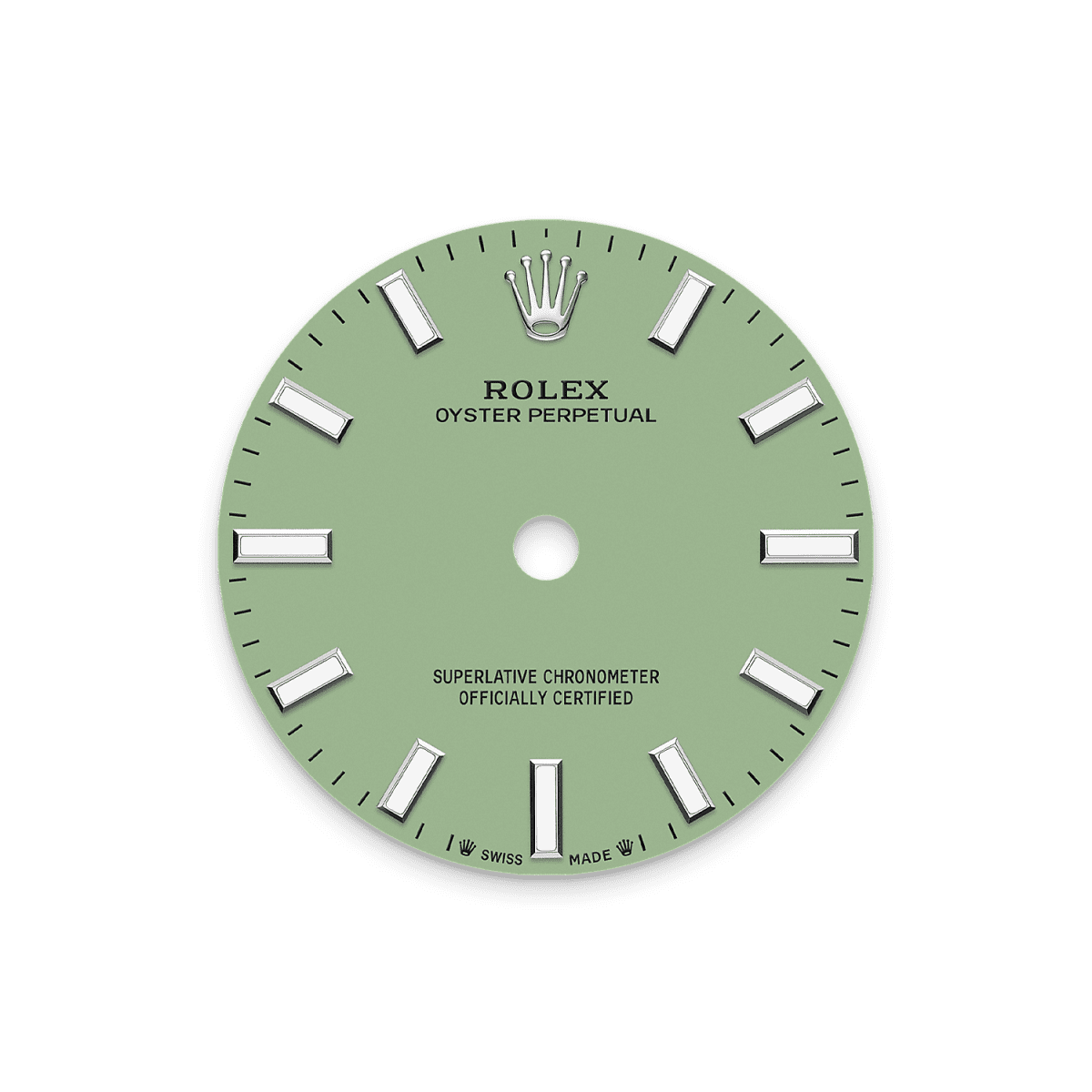 Unworn 2025, Rolex Oyster Perpetual, Oystersteel, 31mm, Pistachio-green dial, Domed Oyster, Ref# 277200-0012, box and papers, Dial