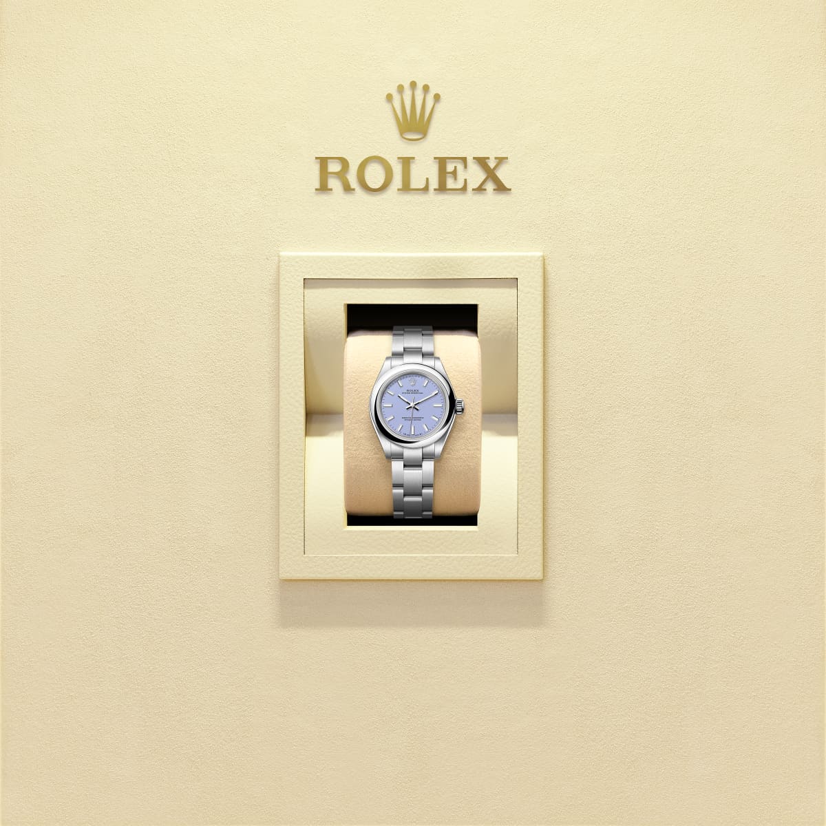 Unworn 2025, Rolex Oyster Perpetual, Oystersteel, 31mm, Lavender dial, Domed Oyster, Ref# 277200-0014, box and papers, Watch in box