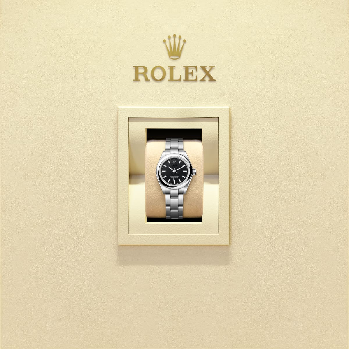 Unworn 2025, Rolex Oyster Perpetual, Oystersteel, 31mm, Black dial, Domed Oyster, Ref# 277200-0016, box and papers, Watch in box