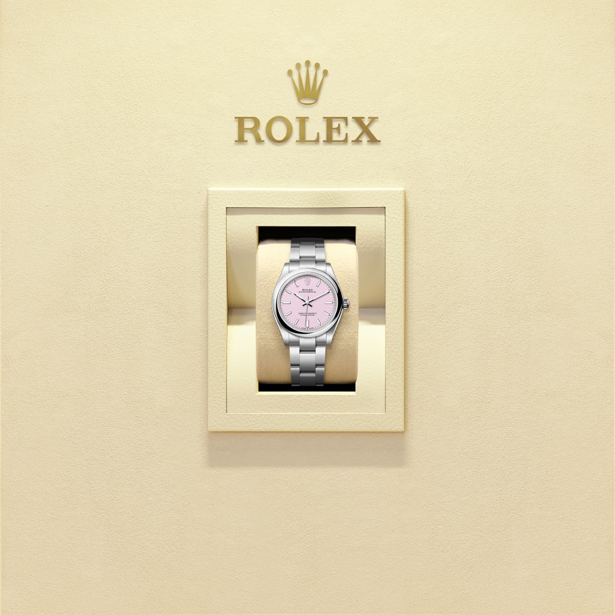 Unworn 2025, Rolex Oyster Perpetual, Oystersteel, 31mm, Candy pink dial, Domed Oyster, Ref# 277200-0009, box and papers, Watch in box
