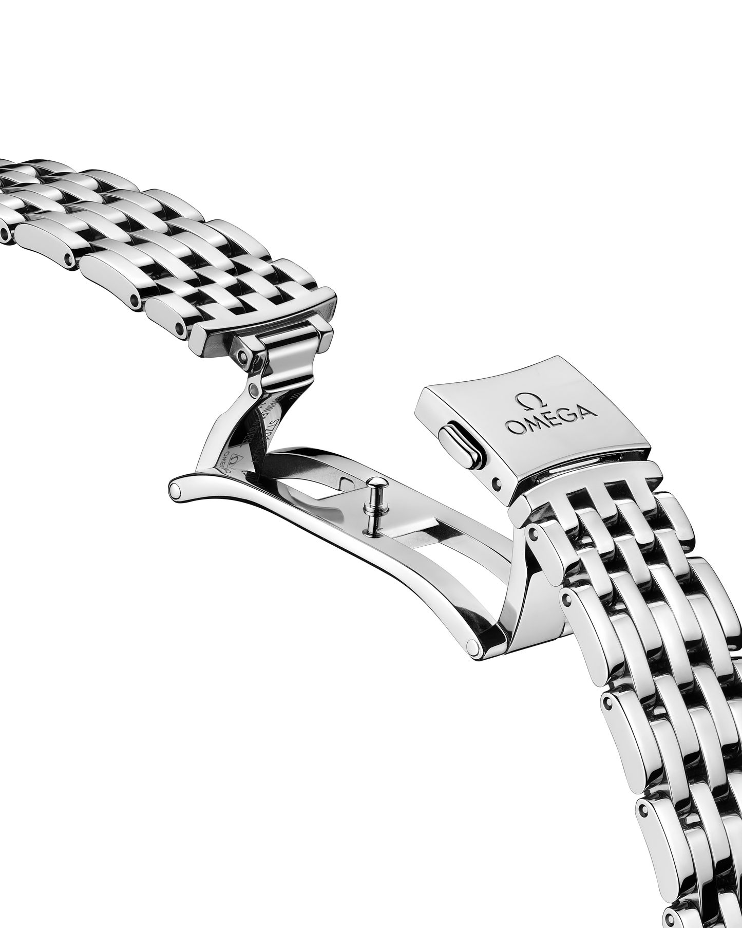 Unworn, Omega De Ville Prestige, Stainless Steel and Diamond-set, 34 mm, Ref# 434.15.34.20.52.002, Clasp