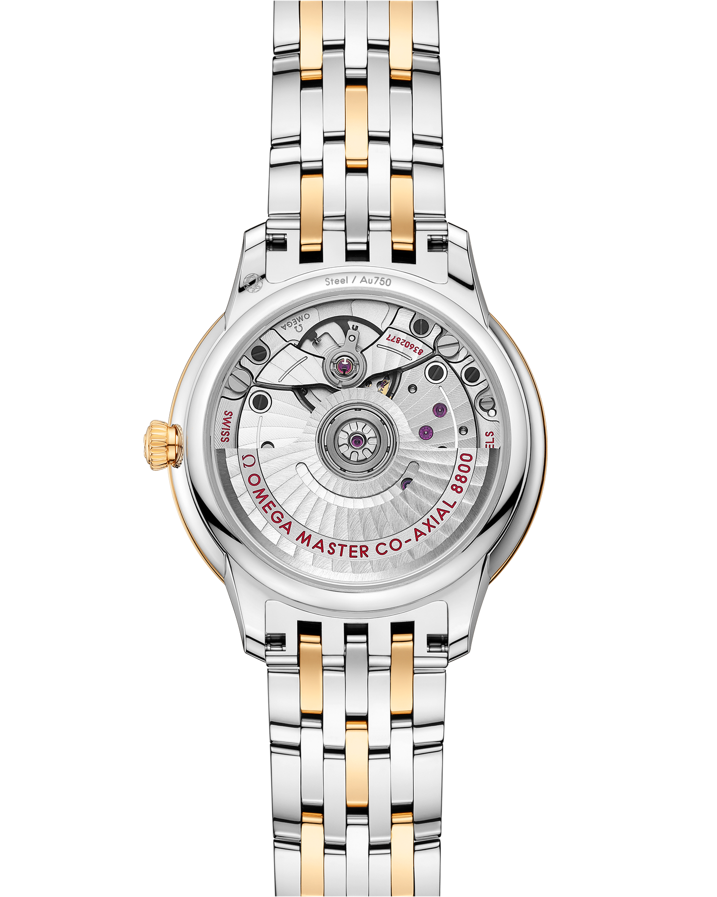 Unworn, Omega De Ville Prestige, Stainless Steel, 18k Yellow Gold and Diamond-set, 34 mm, Ref# 434.25.34.20.58.001, back