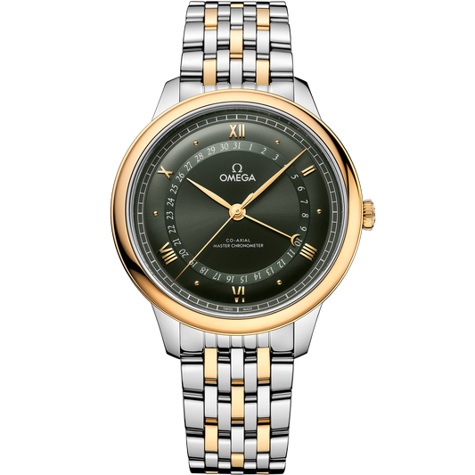 Unworn, Omega De Ville Prestige, Stainless Steel and 18k Yellow Gold, 42 mm, Ref# 434.20.42.22.10.001, box and papers