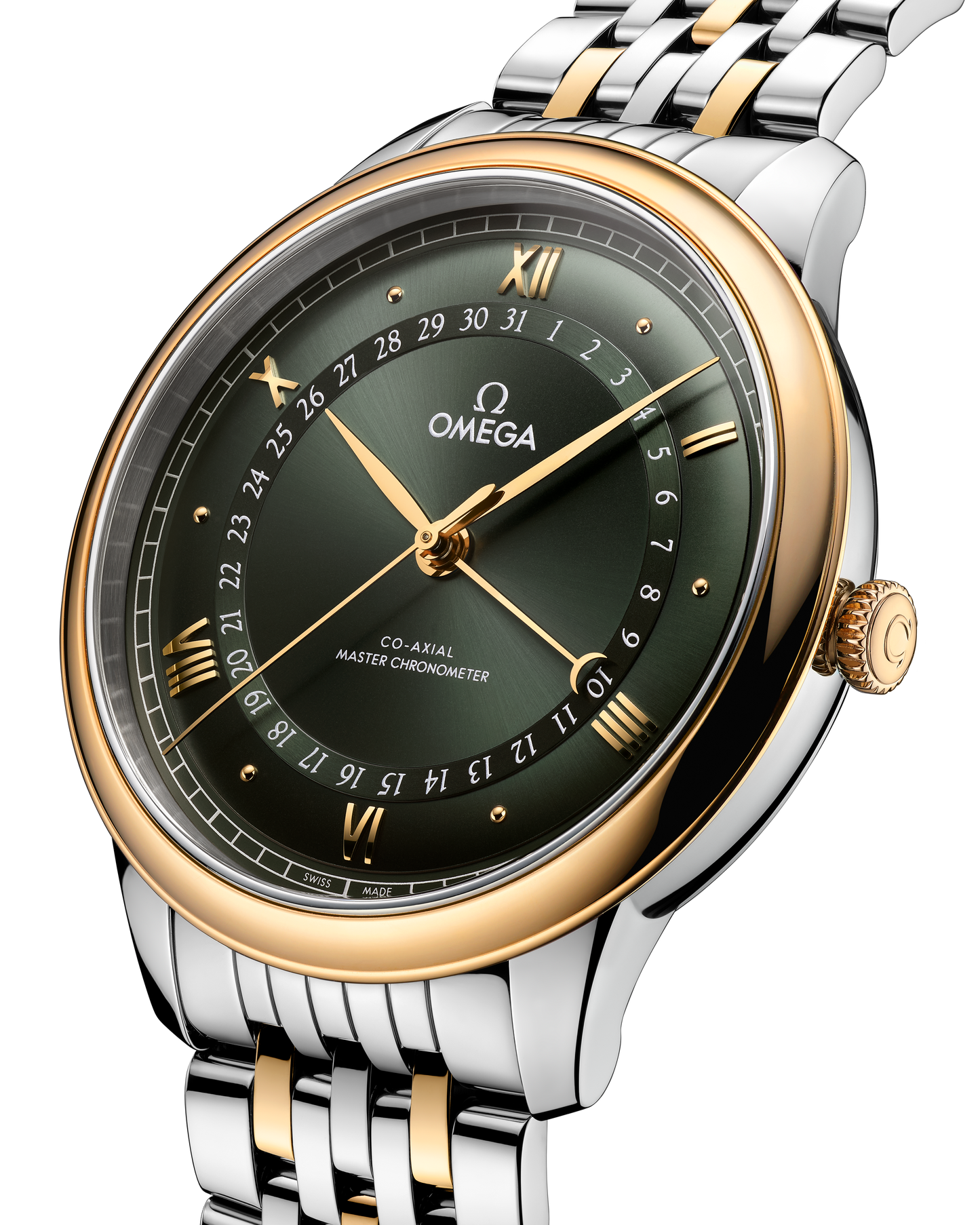 Unworn, Omega De Ville Prestige, Stainless Steel and 18k Yellow Gold, 42 mm, Ref# 434.20.42.22.10.001, box and papers