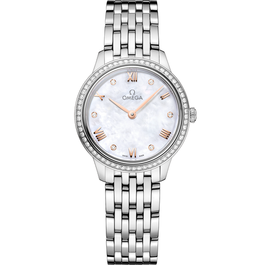 Unworn, Omega De Ville Prestige, Stainless Steel and Diamond-set, 27.5 mm, Quartz, Ref# 434.15.28.60.55.001