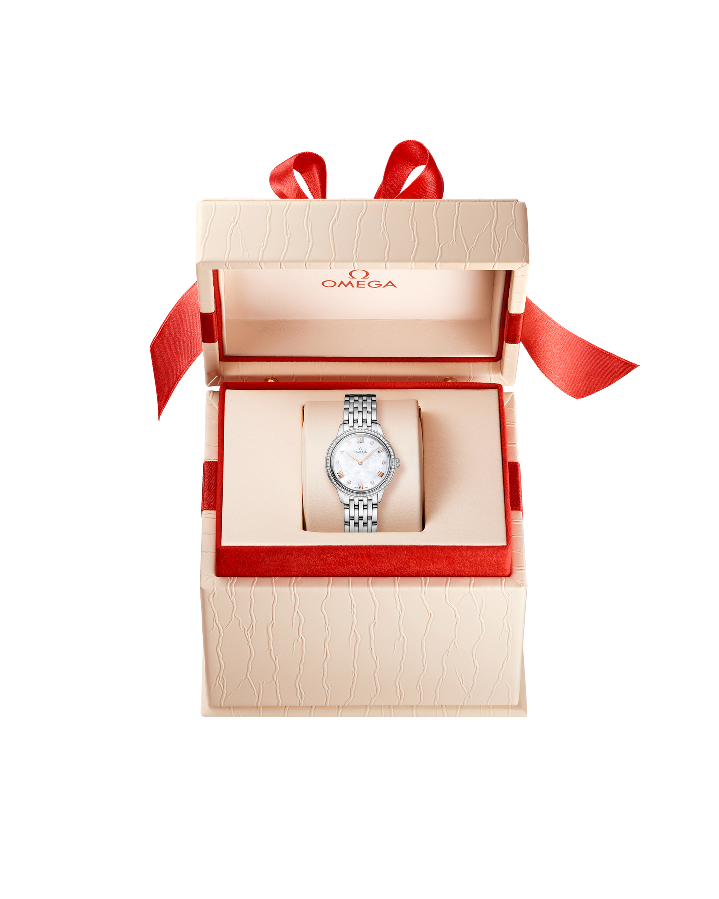 Unworn, Omega De Ville Prestige, Stainless Steel and Diamond-set, 27.5 mm, Quartz, Ref# 434.15.28.60.55.001, Watch in box