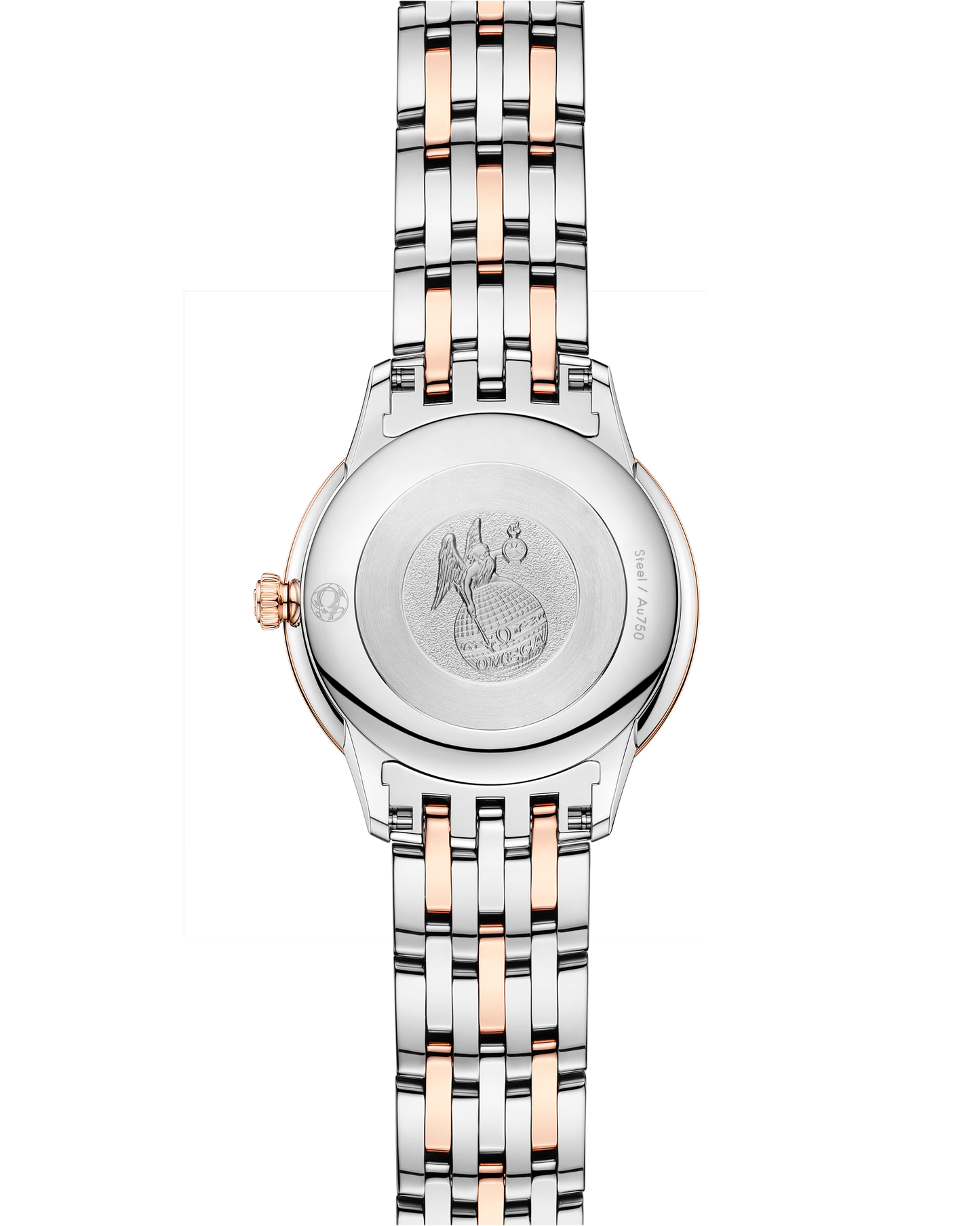 Unworn, Omega De Ville Prestige, 18k Sedna™ Gold, Stainless Steel and Diamond-set, 27.5 mm, Quartz, Ref# 434.25.28.60.52.001, Back