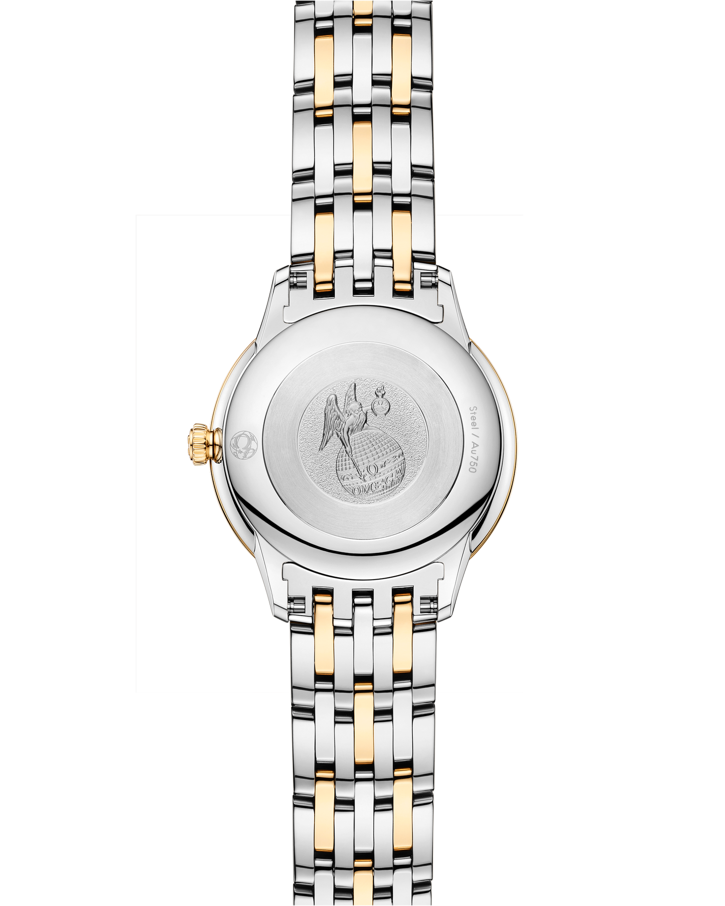 Unworn, Omega De Ville Prestige, 18k Yellow Gold, Stainless Steel and Diamond-set, 27.5 mm, Quartz, Ref# 434.25.28.60.55.001, Back