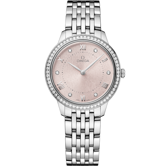 Unworn, Omega De Ville Prestige, Stainless Steel and Diamond-set, 30mm, Quartz, Ref# 434.15.30.60.52.001