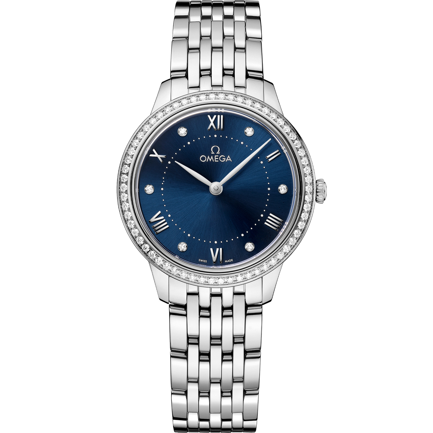 Unworn, Omega De Ville Prestige, Stainless Steel and Diamond-set, 30mm, Quartz, Ref# 434.15.30.60.53.001