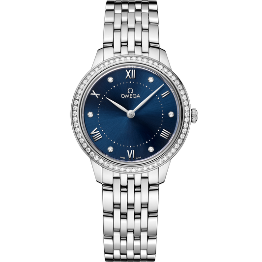 Unworn, Omega De Ville Prestige, Stainless Steel and Diamond-set, 30mm, Quartz, Ref# 434.15.30.60.53.001