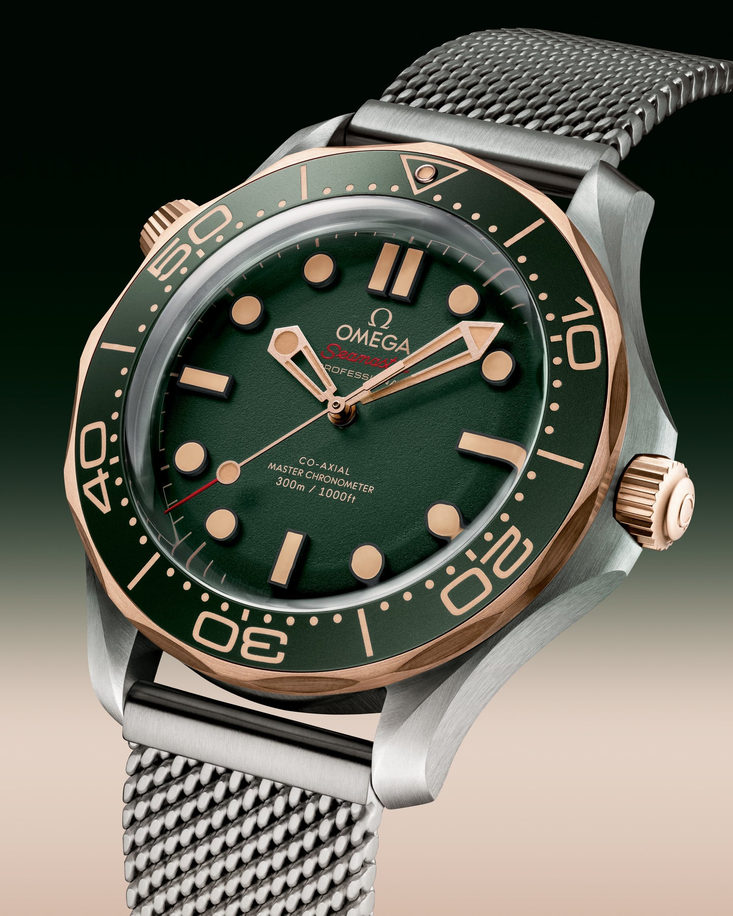 Unworn, Omega Seamaster Diver 300m, Titanium, 9K Bronze Gold, 42mm, Ref# 210.90.42.20.10.001, Right