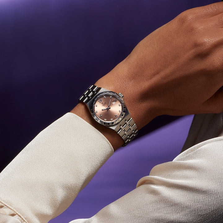 Tudor Royal, Stainless Steel with Diamond-set, 28mm, Ref# M28300-0010, Watch on hand