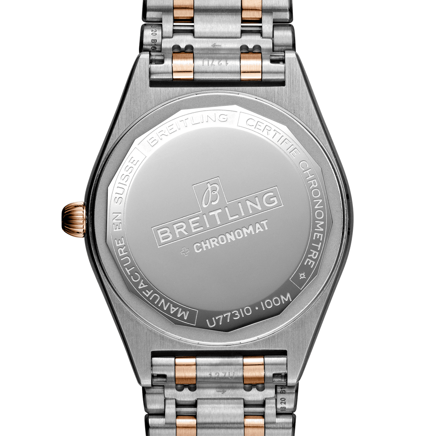 Breitling Chronomat 32, Stainless Steel, 18k Red Gold and 11 Diamonds, Ref# U77310101A2U1, Unworn 2024, Back