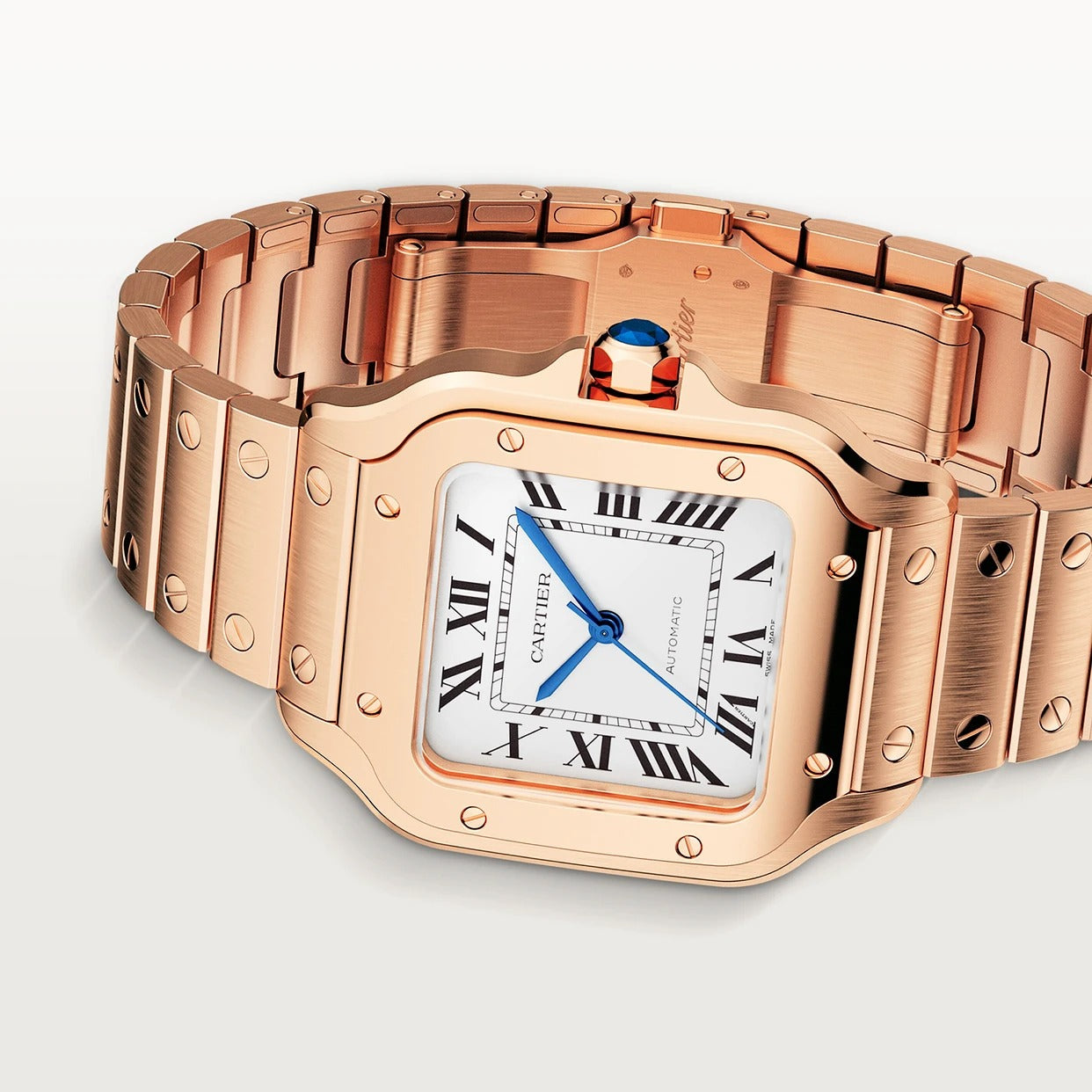 Unworn Cartier Santos de Cartier, 18k Rose Gold, 35.1mm, Ref# WGSA0031, Main view front