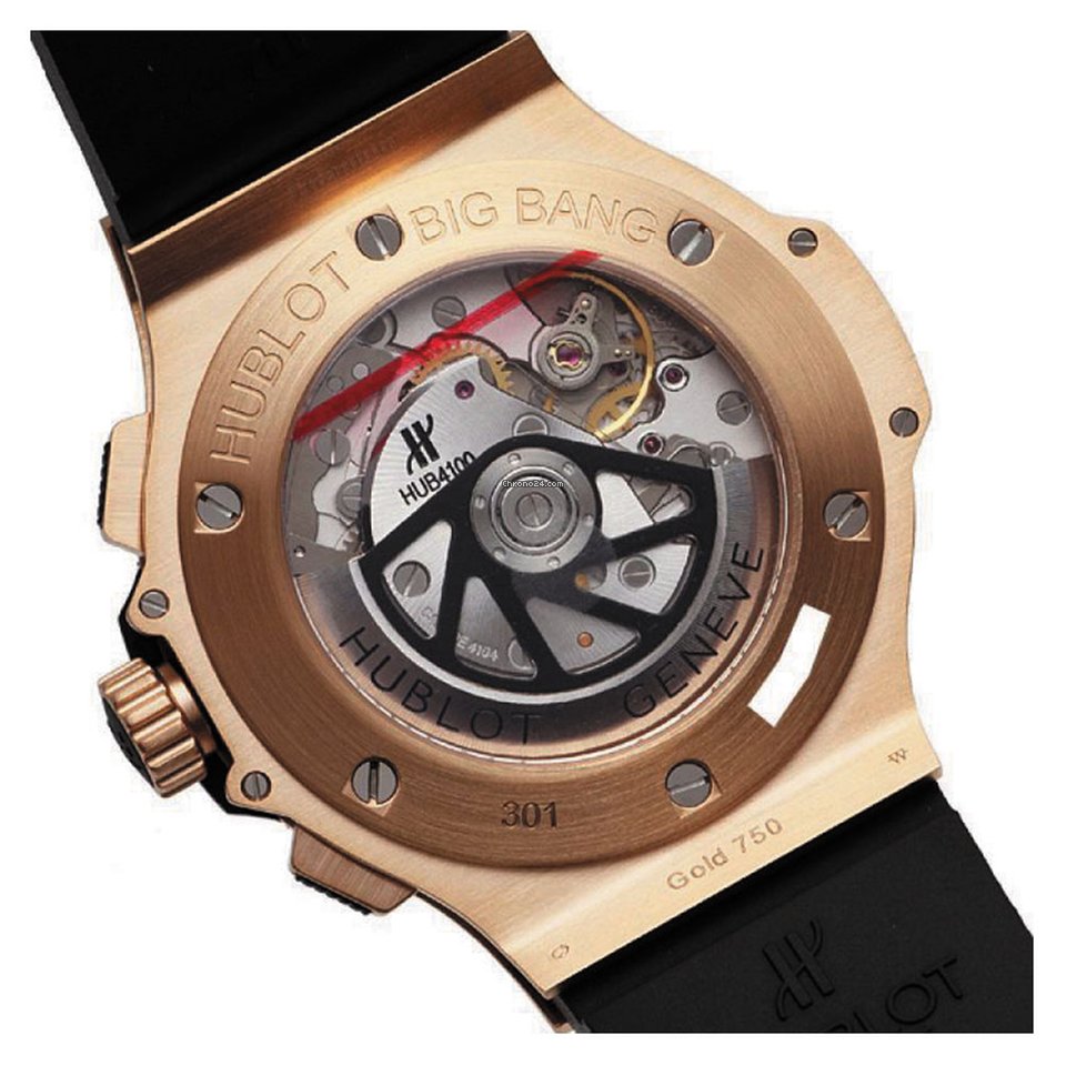 Hublot Big Bang, Gold Chronograph, 18k Rose Gold, 44 mm, Ref# 301.RX.1180.RX, Back