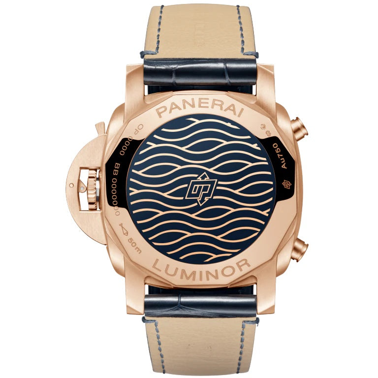 Back Panerai Luminor Chrono Goldtech™ Blu Notte Ref# PAM01111