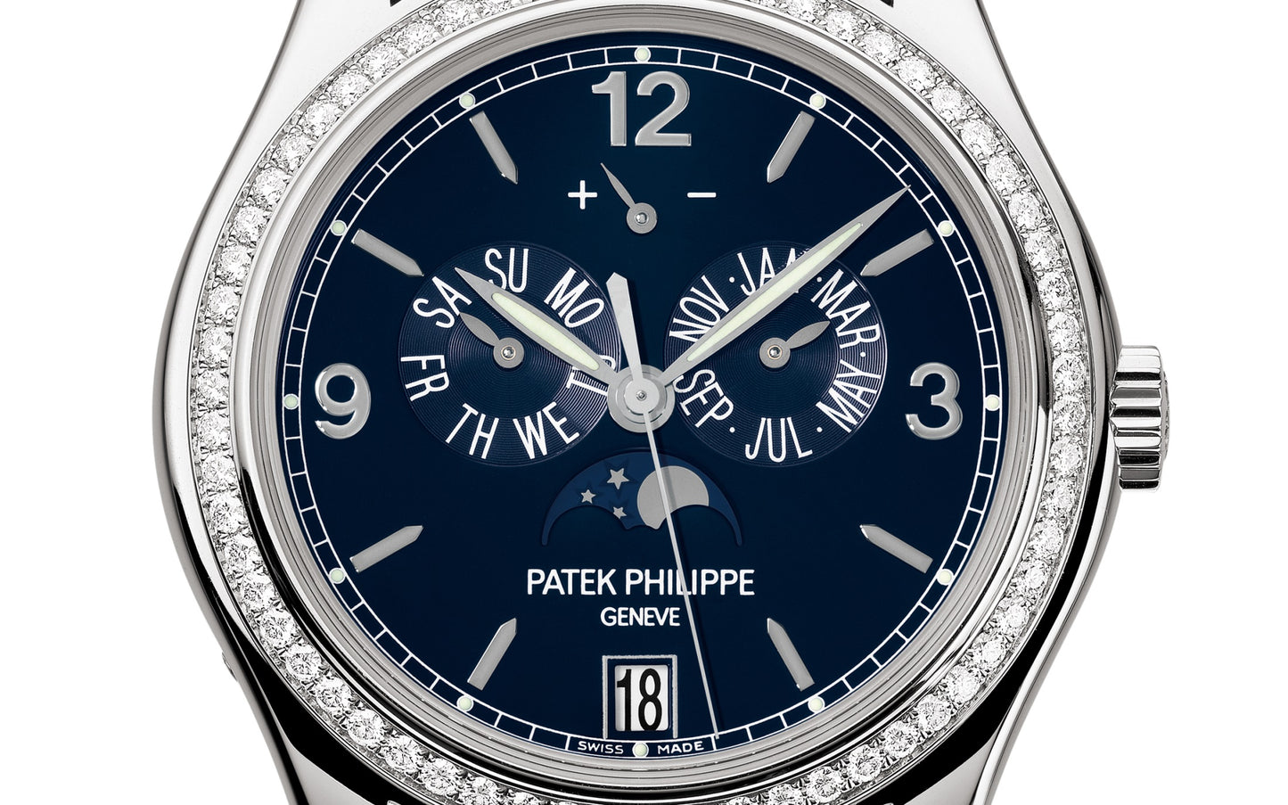 Patek Philippe Grand Complication, 18k White Gold, 39mm, Annual Calendar / Moonphases Ref# 5147G-001, Dial