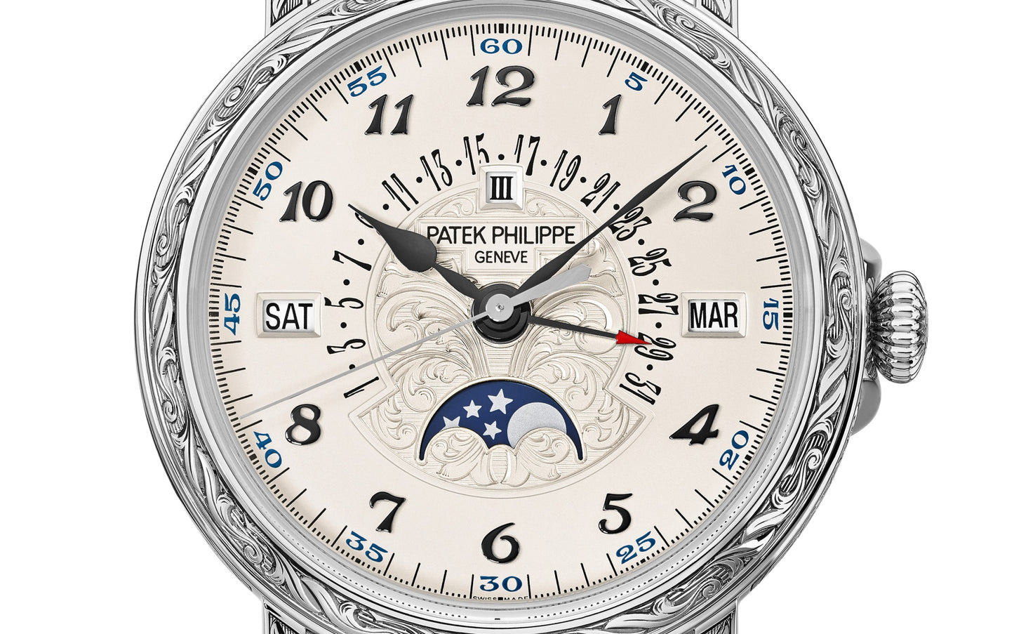 Patek Philippe Grand Complication, 18k White Gold, 38mm, Ref# 5160/500G-001, Dial