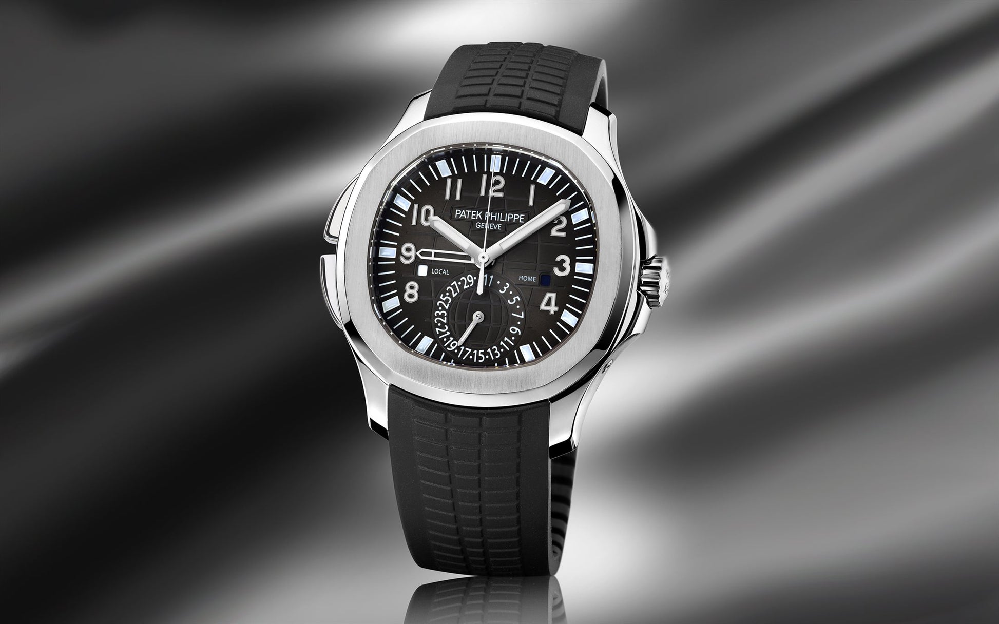 Patek Philippe Aquanaut Travel Time, Stainless Steel, 40,8mm, Ref# 5164A-001, Main view
