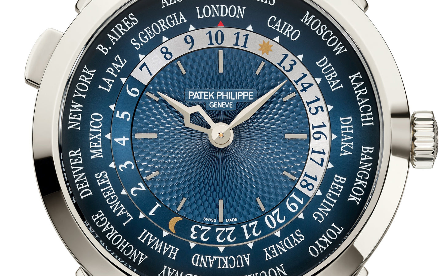 Patek Philippe Complication World Time cosmopolitan, Platinum, 38,5mm, Ref# 5230P-001, Dial