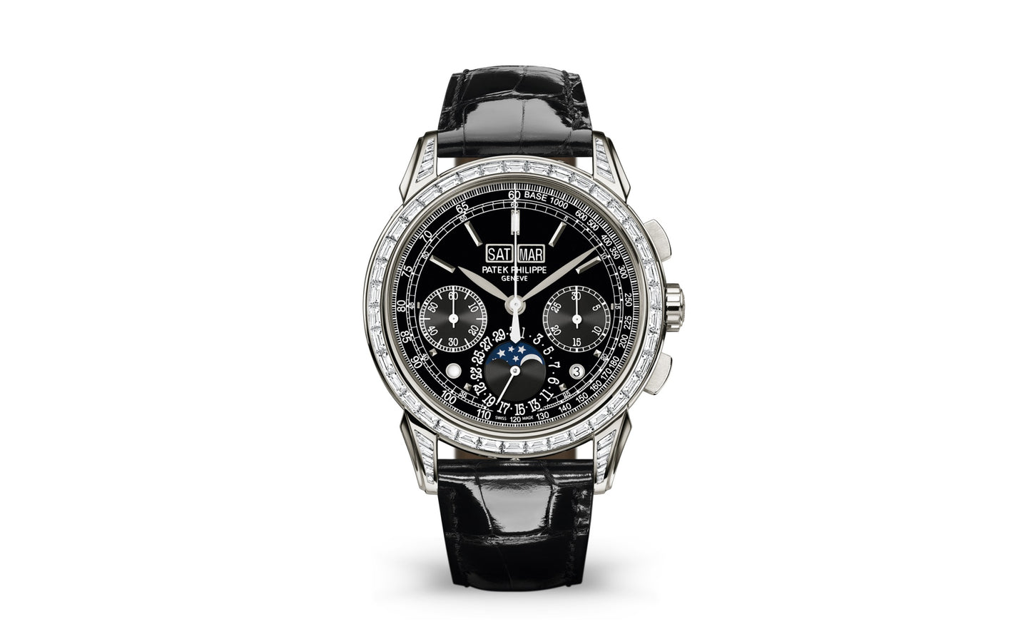 Patek Philippe Grand Complication, Platinum set with baguette diamonds, 41mm, Ref# 5271P-001, 1