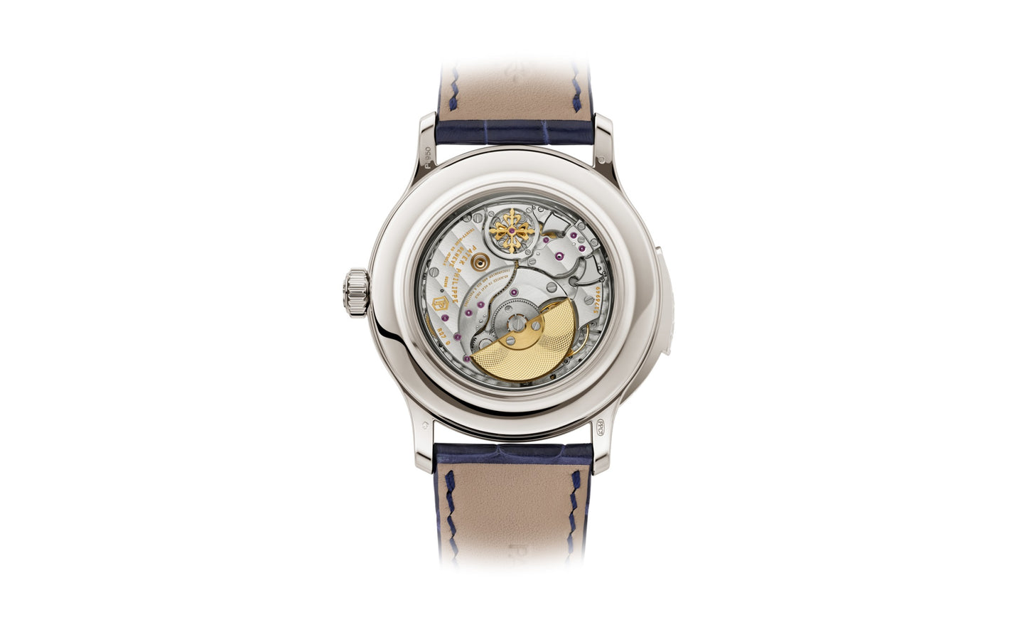 Patek Philippe Grand Complication, Platinum set with baguette diamonds and sapphires, 42mm, Ref# 5374/300P-001, Back