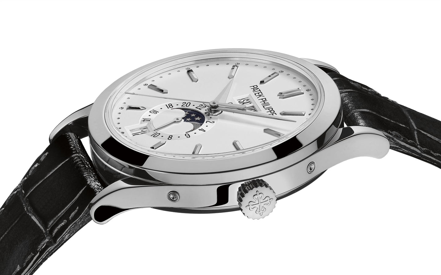 Patek Philippe Grand Complication, 18k White Gold, 38,5mm, Annual Calendar Ref# 5396G-011, Crown