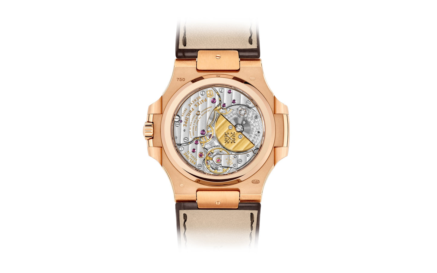 Patek Philippe Nautilus Date, Moon Phases Watch, 18k Rose Gold, 40mm, Ref# 5712R-001, Back