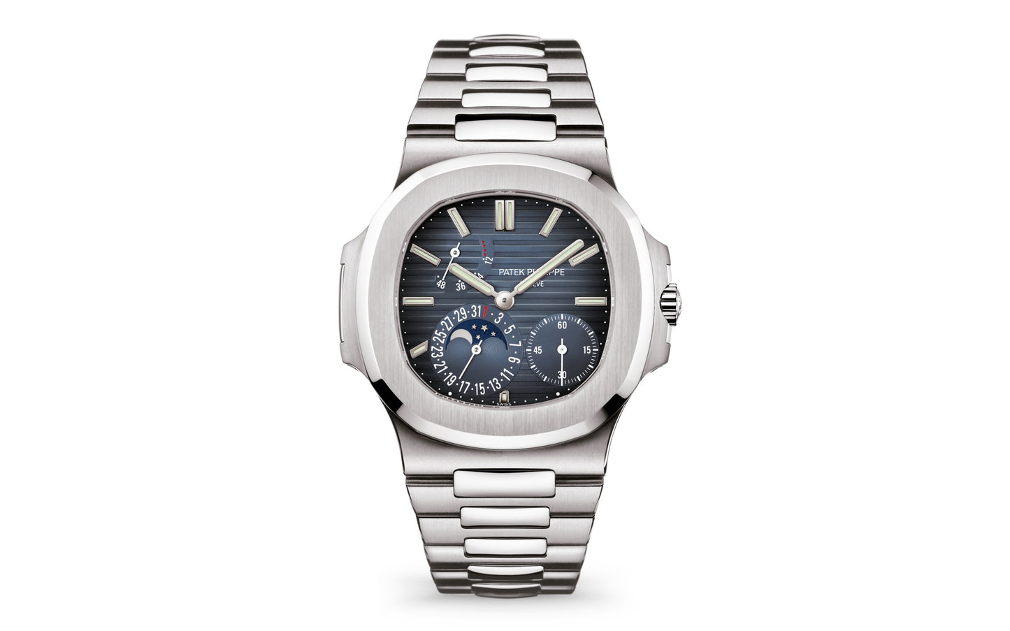 Patek Philippe Nautilus Date, Moon Phases Watch, Stainless Steel, 40mm, Ref# 5712/1A-001, 1