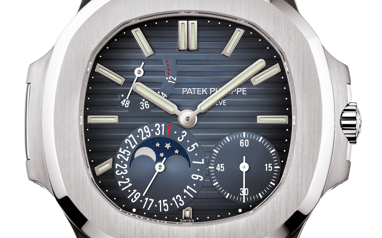 Patek Philippe Nautilus Date, Moon Phases Watch, Stainless Steel, 40mm, Ref# 5712/1A-001, Dial