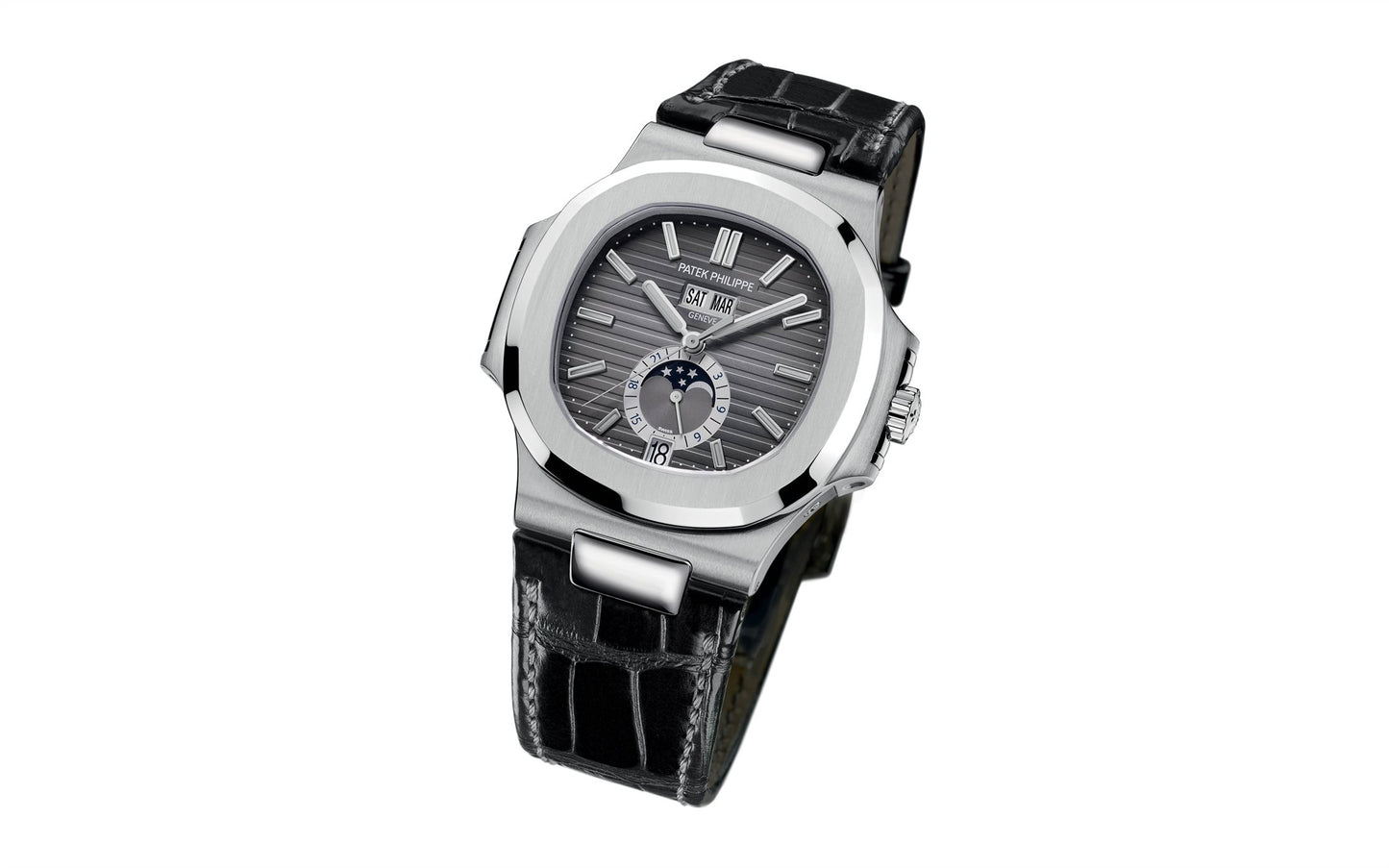 Patek Philippe Nautilus Annual Calendar, Moon Phases Watch, Stainless Steel, 40,5 mm, Ref# 5726A-001, Main view 2