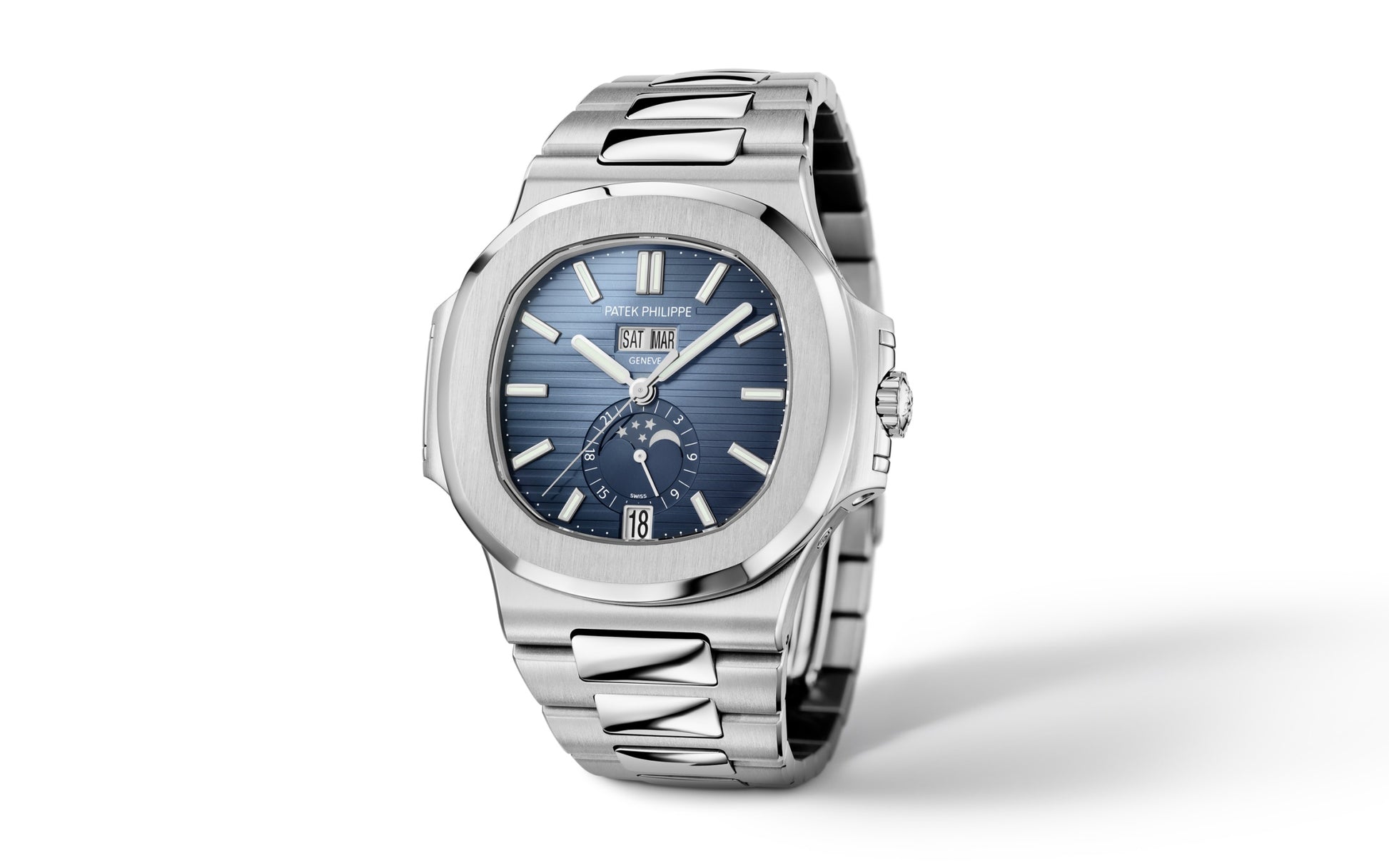 Patek Philippe Nautilus Annual Calendar, Moon Phases Watch, Stainless Steel, 40,5 mm, Ref# 5726/1A-014, Main view