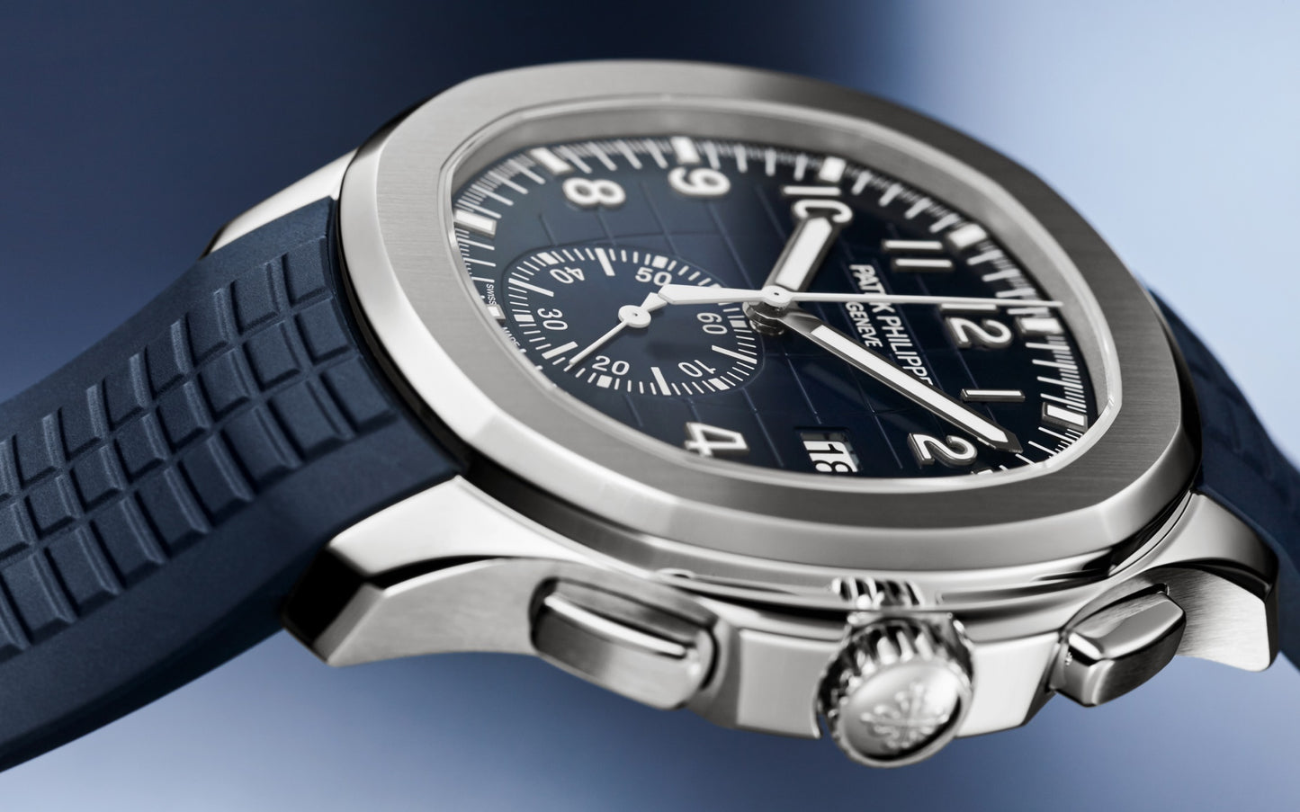 Patek Philippe Aquanaut Chronograph, 18k White Gold, 42,2mm, Ref# 5968G-001, Side