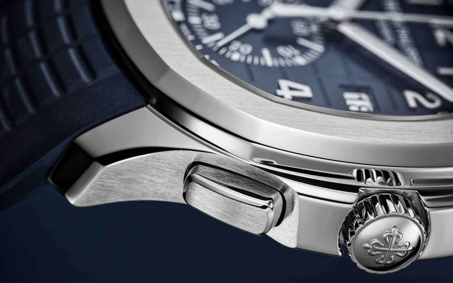 Patek Philippe Aquanaut Chronograph, 18k White Gold, 42,2mm, Ref# 5968G-001, Button