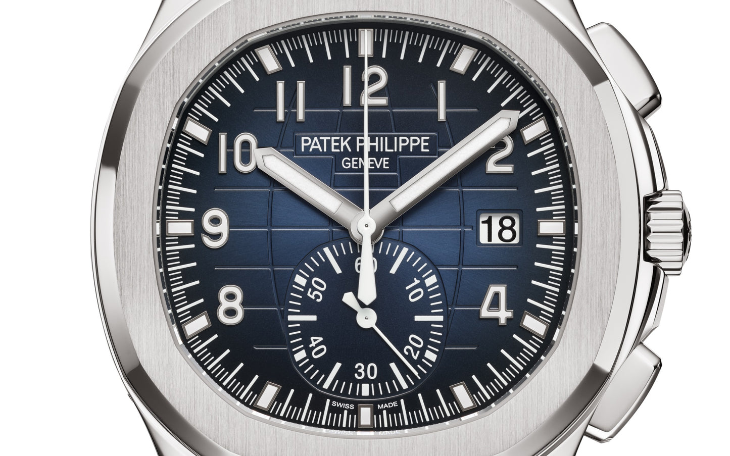 Patek Philippe Aquanaut Chronograph, 18k White Gold, 42,2mm, Ref# 5968G-001, Dial
