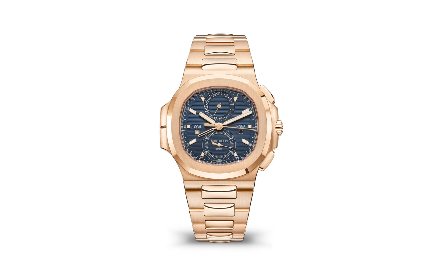 Patek Philippe Nautilus Travel Time Chronograph Watch, 18k Rose Gold, 40,5 mm, Ref# 5990/1R-001, 1