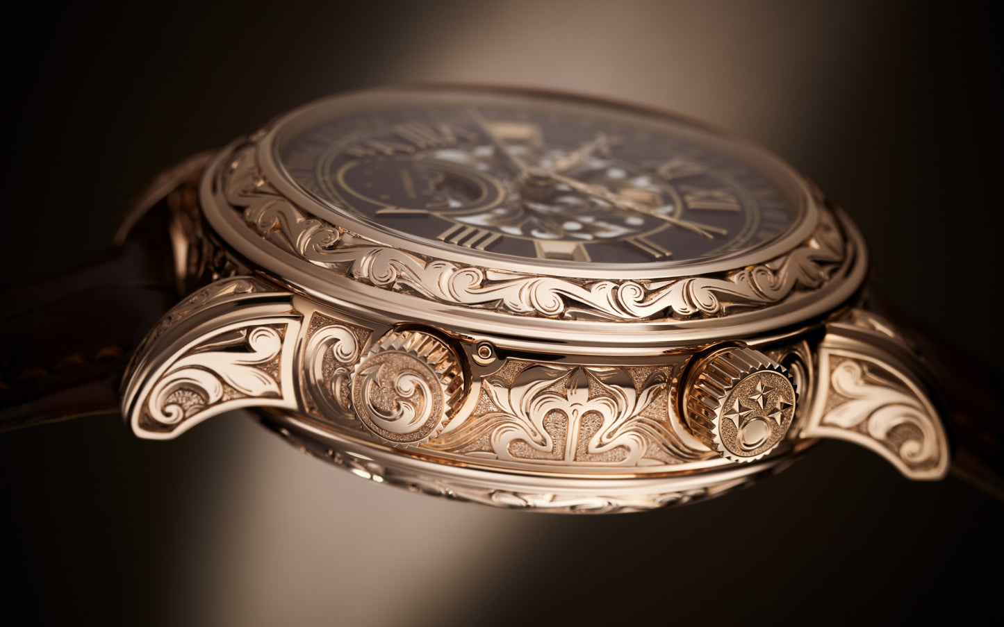 Patek Philippe Grand Complication, 18k Rose Gold, 44mm, Sky Moon Tourbillon Ref# 6002R-001, Right