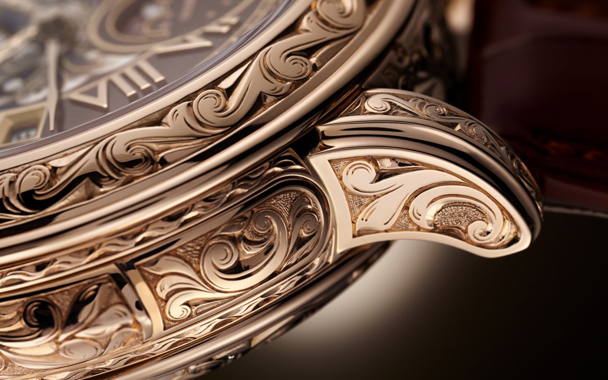 Patek Philippe Grand Complication, 18k Rose Gold, 44mm, Sky Moon Tourbillon Ref# 6002R-001,  Hand-engraved