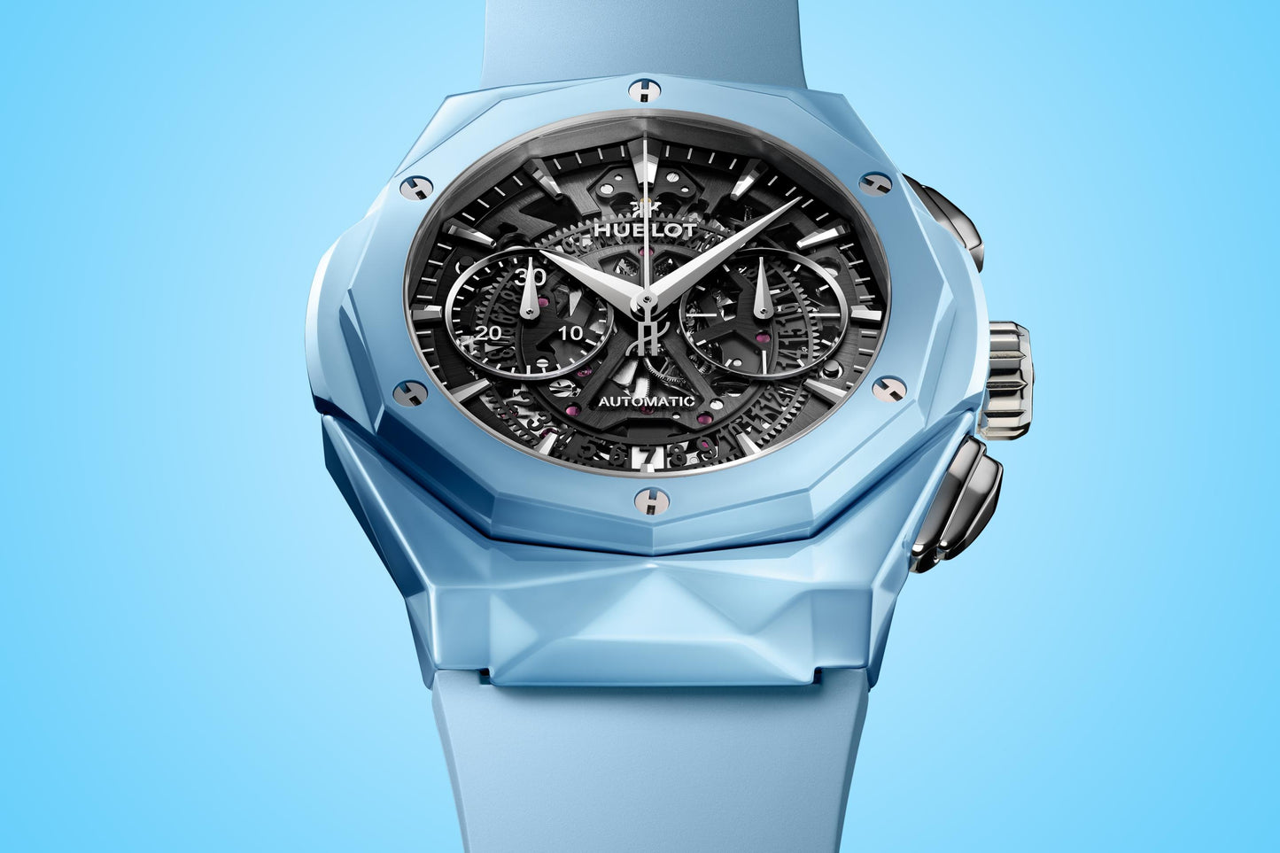 Dial Hublot Classic Fusion AEROFUSION CHRONOGRAPH ORLINSKI SKY BLUE CERAMIC Ref# 525.ES.0170.RX.ORL22